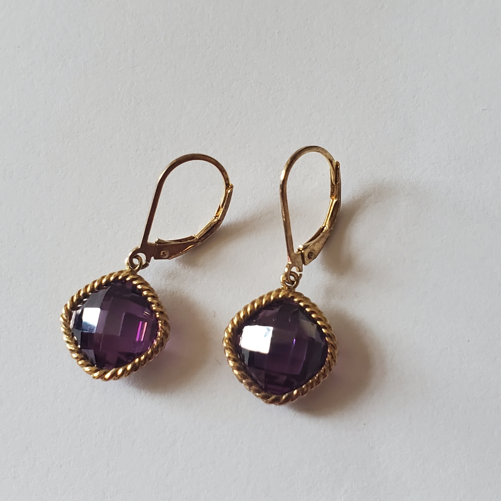Amethyst Drop Earrings - Picture 5 of 5